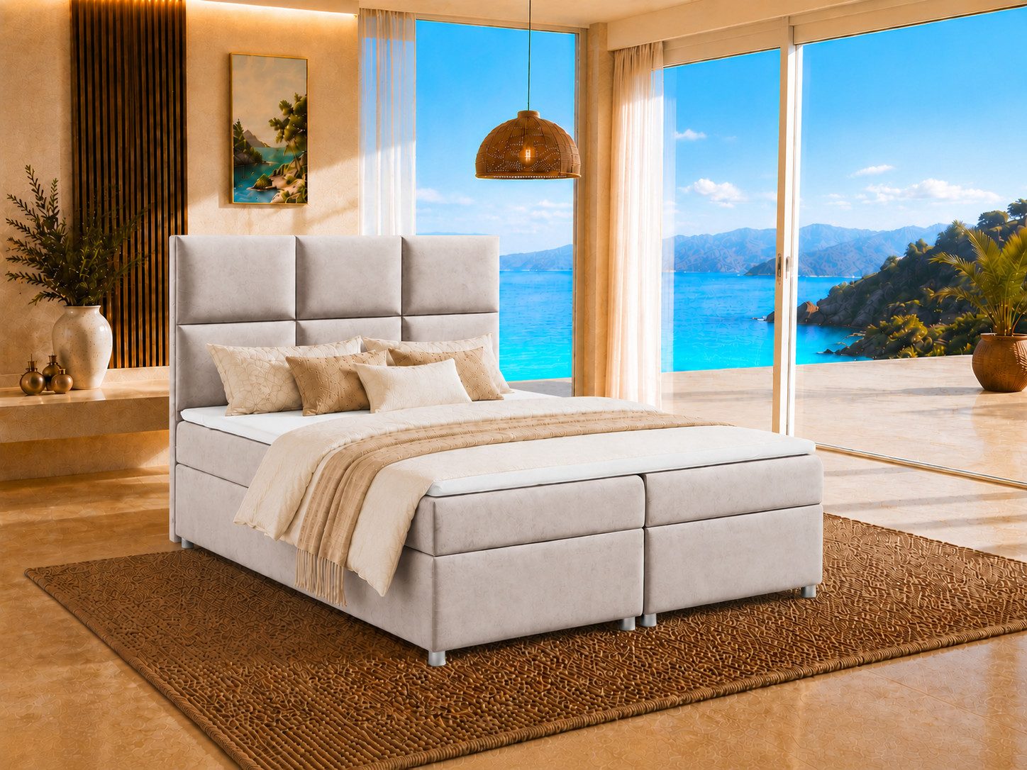 Best for Home Boxspringbett Trinity K-13 mit Bettkasten & 5 cm Topper & Komfort (Boxspring bett-Set mit Topper & Stauraum, 3-St., 140x200 160x200 180x200 200x200 cm), Ergonomischer Schlafkomfort,druckentlastender Topper, modernes Design