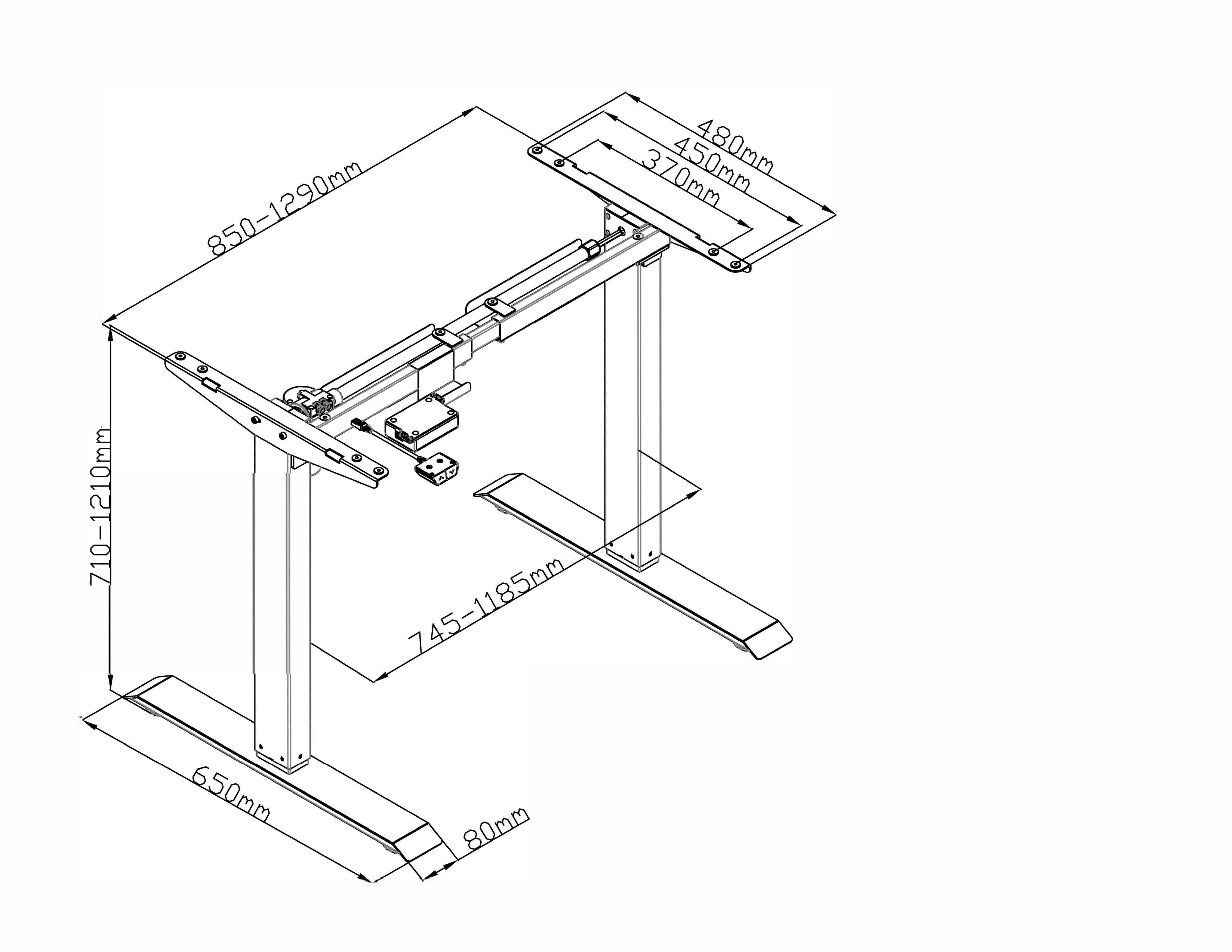 AGIl Schreibtisch elektrisch höhenverstellbarer Schreibtisch Weiß-Schwarz - 140*70cm (komplett-Set)