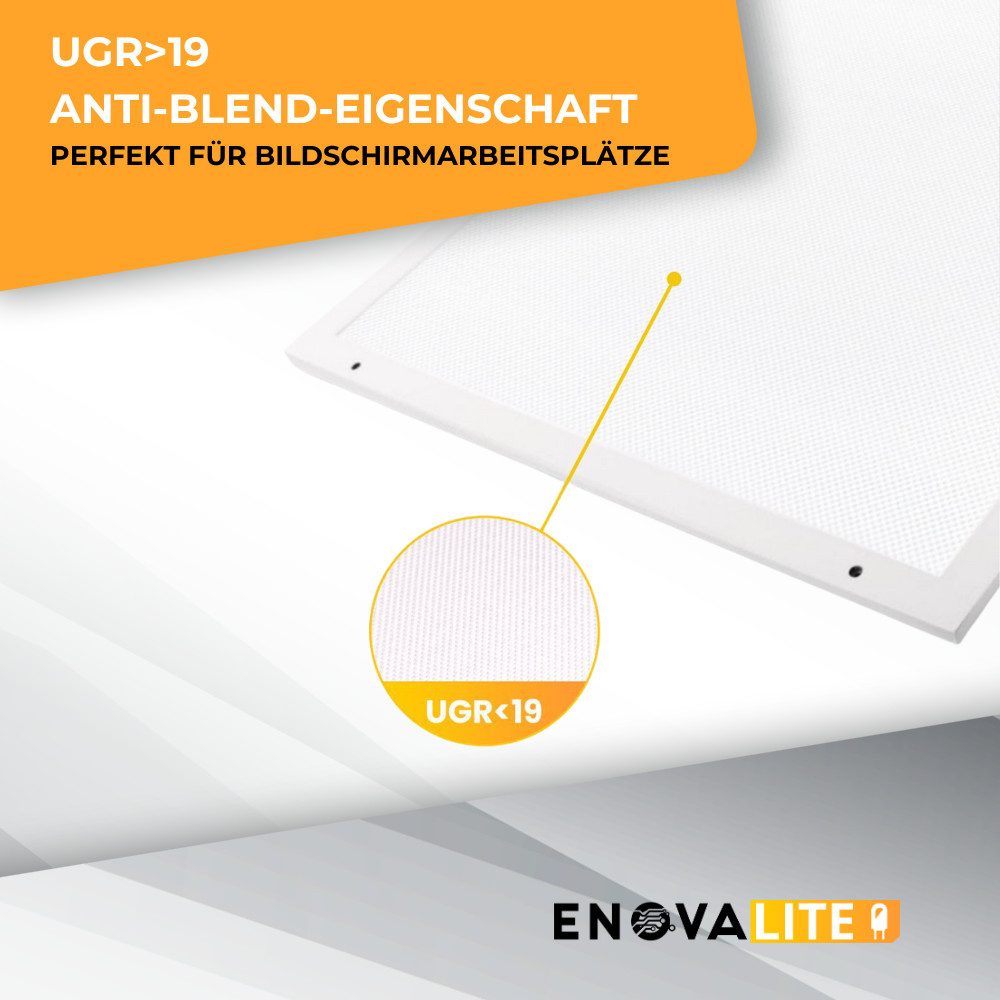 ENOVALITE LED Rasterleuchte LED Aufbaupanel, 120x30 cm, 30 W, 3300 lm, 4000 K (neutralweiß), LED fest integriert, Neutralweiß