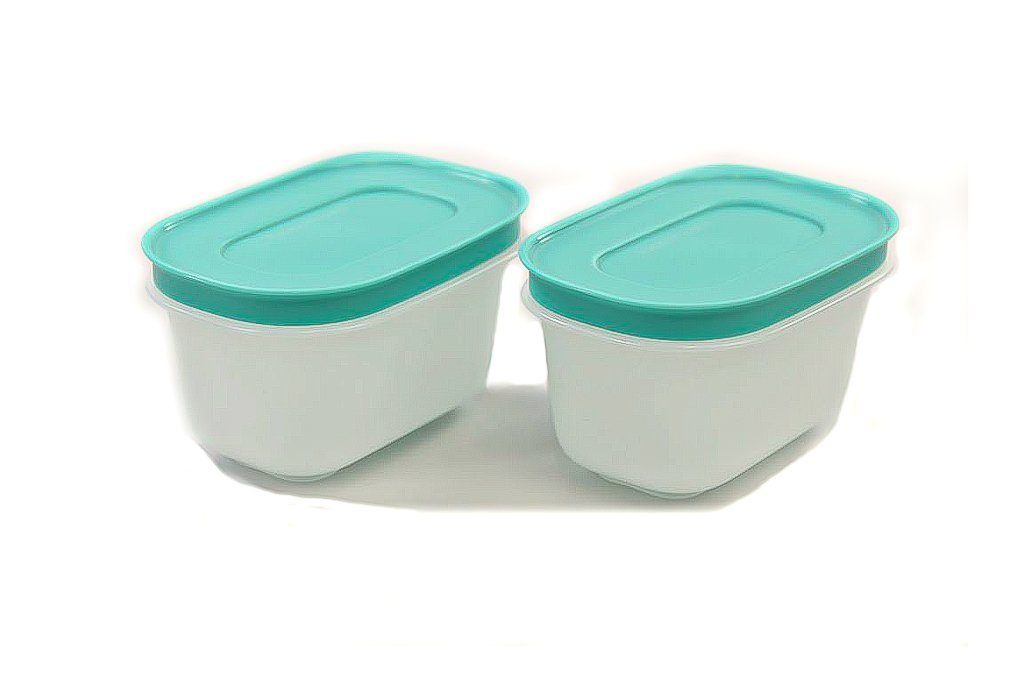 TUPPERWARE Frischhaltedose Gefrier-Behälter Eiskristall 170 ml (2) minze-weiß