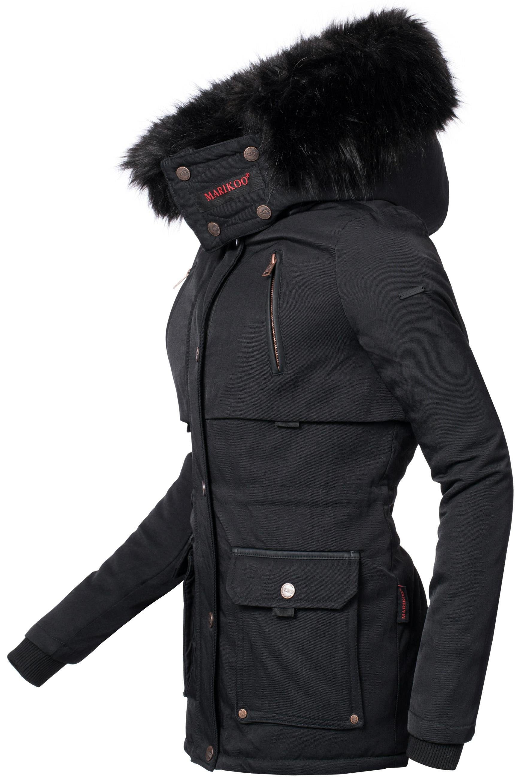 Marikoo Winterjacke »Valeria« modische Damen Outdoorjacke mit  Kunstfellkapuze online kaufen | OTTO