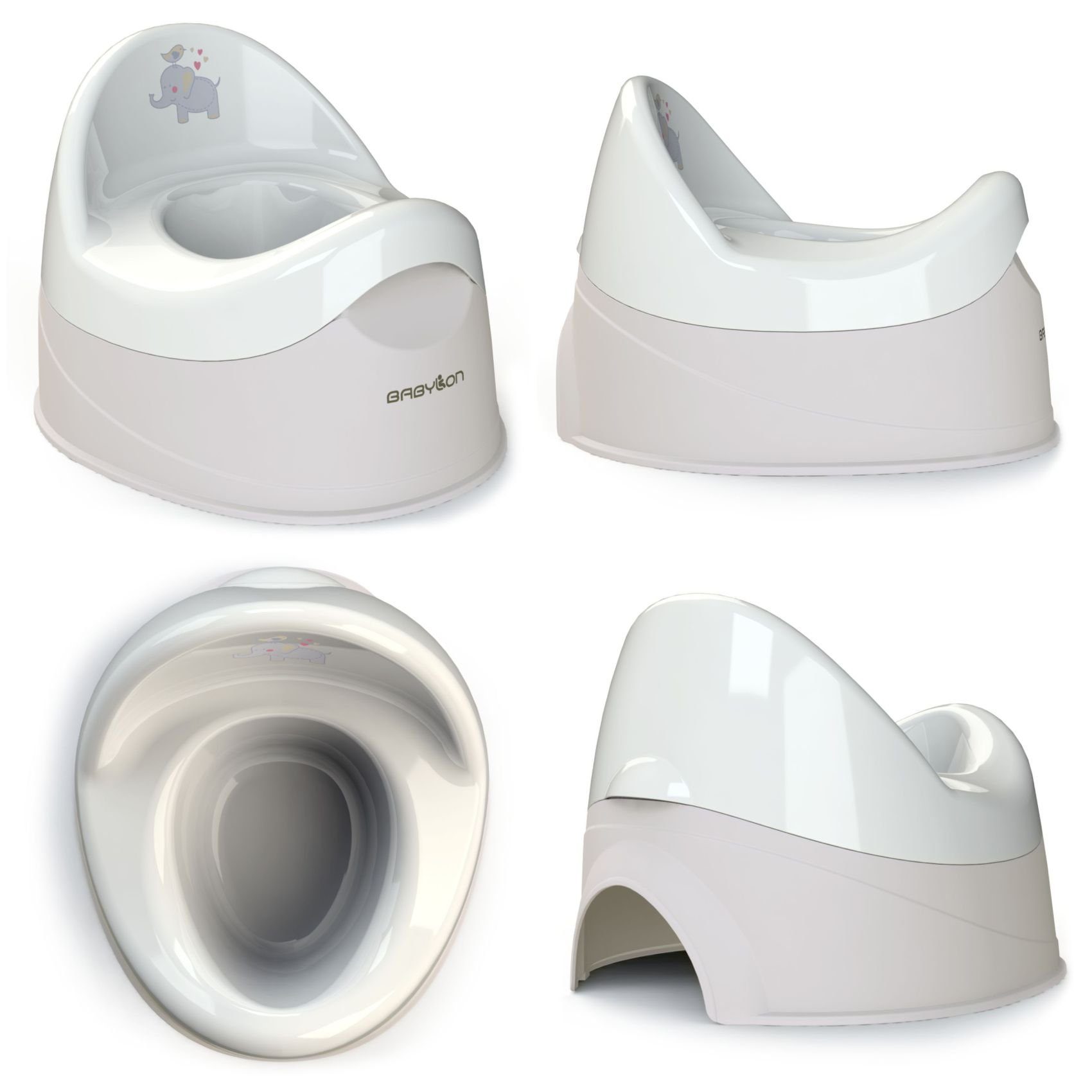 removable high (Duet), BABYLON inner gray backrest Töpfchen potty, Duet, anty-slip system, pot,