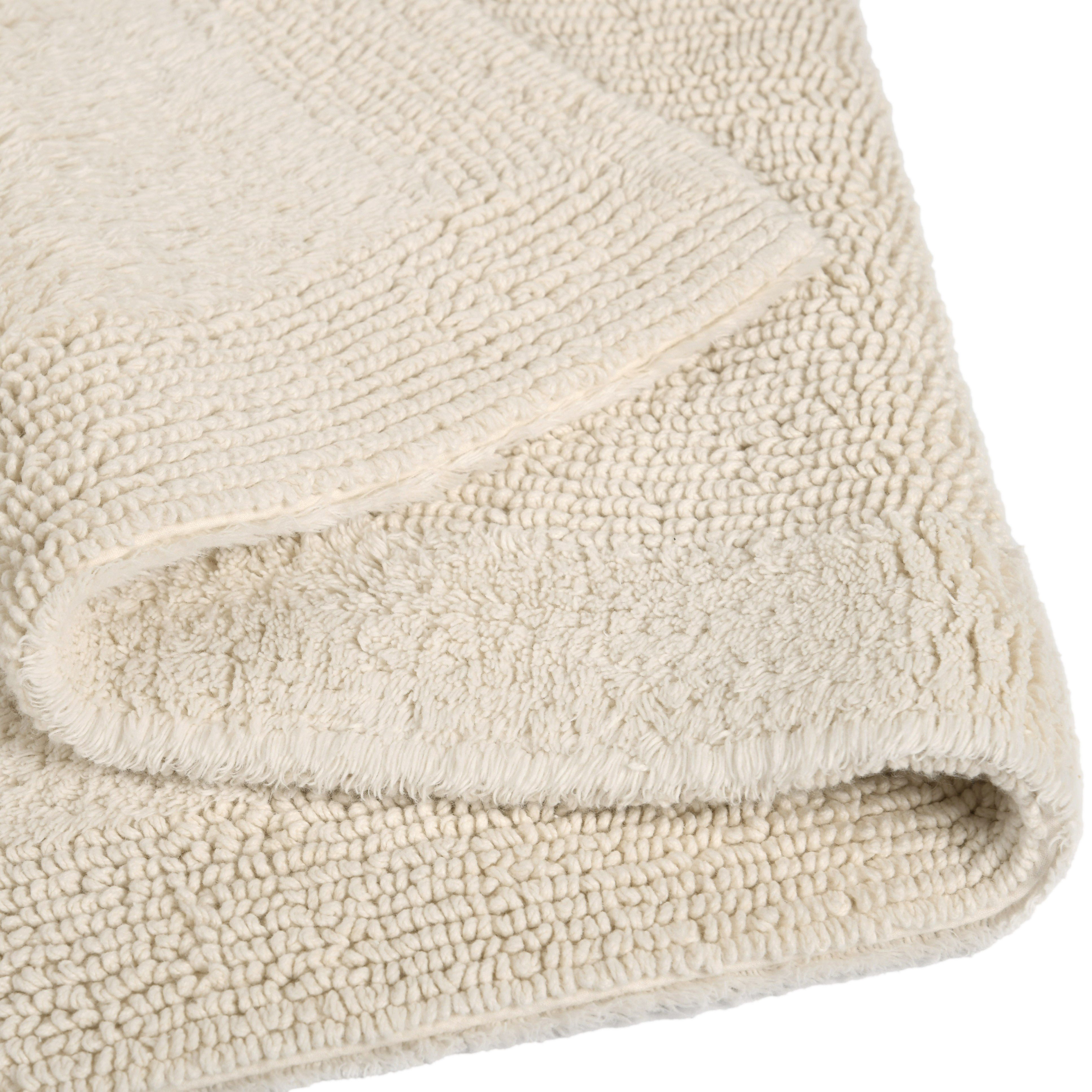 OTTO home Badematte Kapra, Badvorleger, Badezimmer Teppich, Höhe 14 mm, beidseitig nutzbar, fußbodenheizungsgeeignet, strapazierfähig, Baumwolle, rechteckig, mit Bordüre, Badteppich, Badematte, Baumwolle