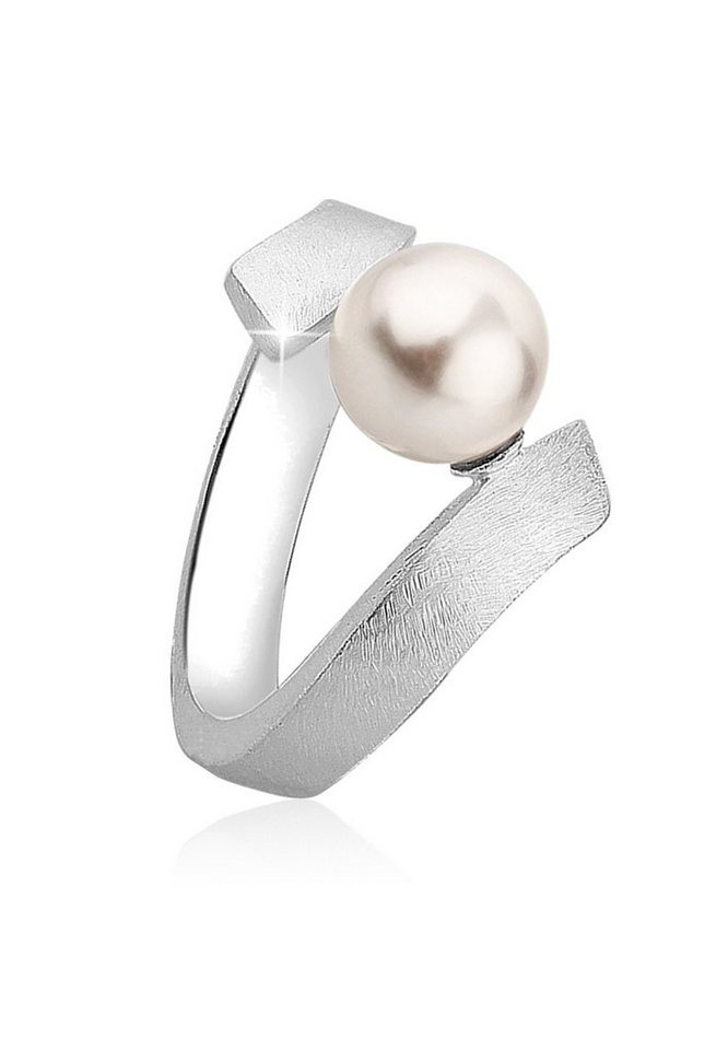 Damenring Ring Perlenring 925 Silber Perle Süßwasser Zuchtperle schlicht