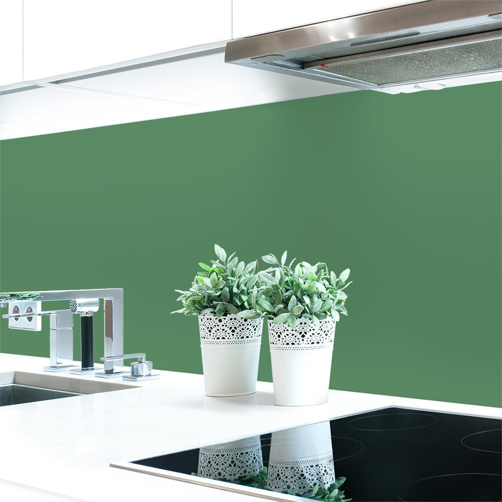 DRUCK-EXPERT Küchenrückwand Küchenrückwand Grüntöne Unifarben Premium Hart-PVC 0,4 mm selbstklebend Resedagrün ~ RAL 6011