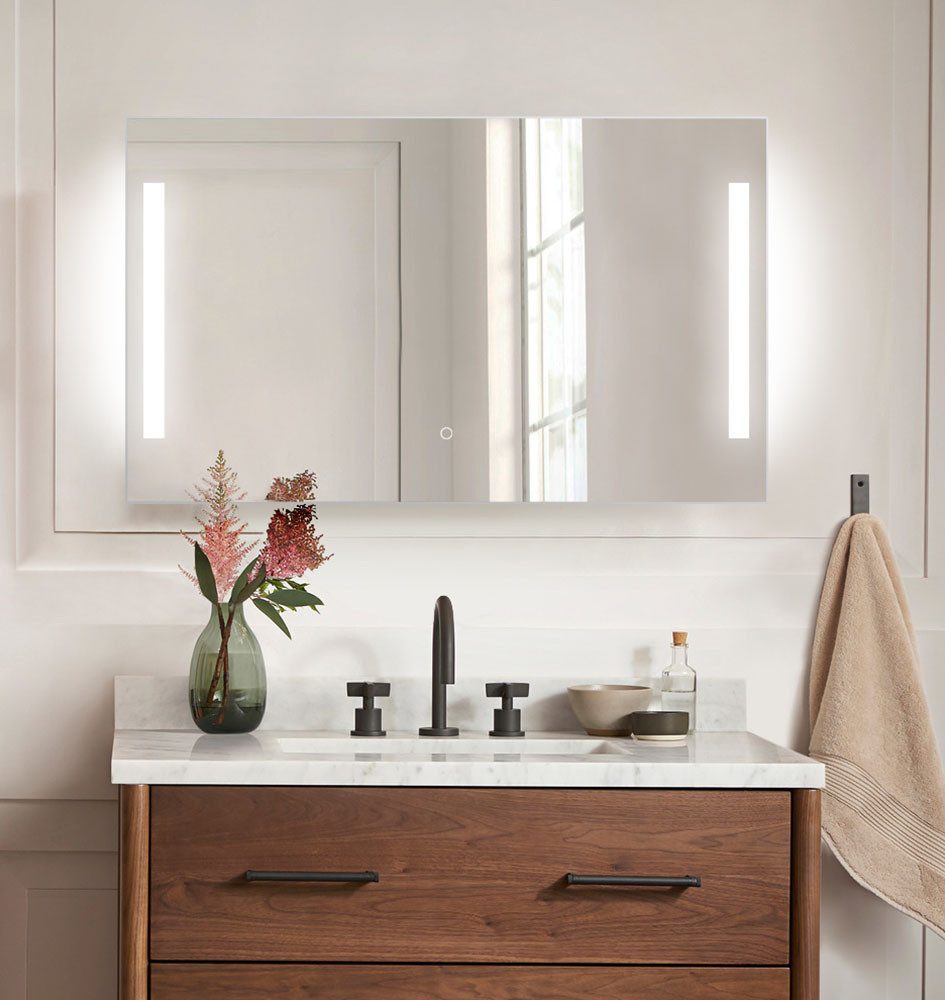 welltime LED-Lichtspiegel Plaza, mit Lichtfarbenwechsler und Dimmschalter, günstig online kaufen