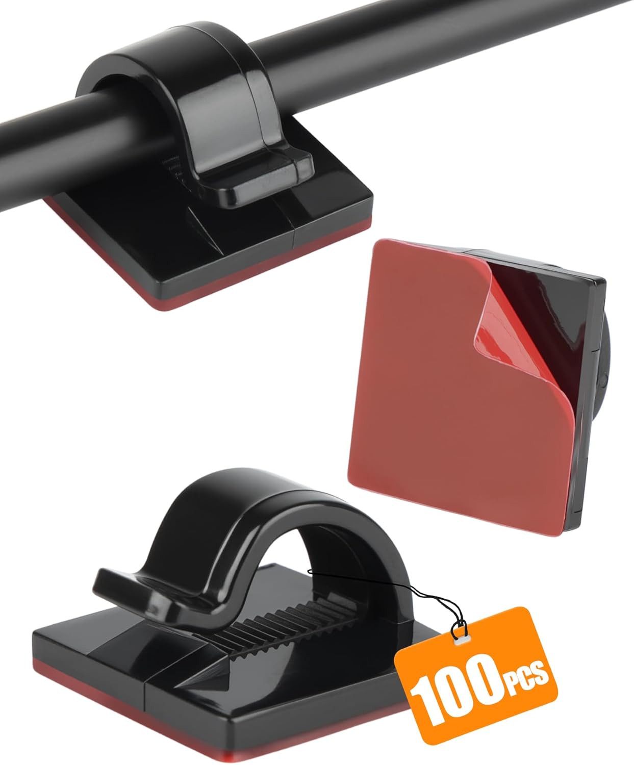 FELIXLEO Kabelzubehör Kabelhalter selbstklebend 100 Stück 7mm Kabelclips Organizer, (1-tlg)