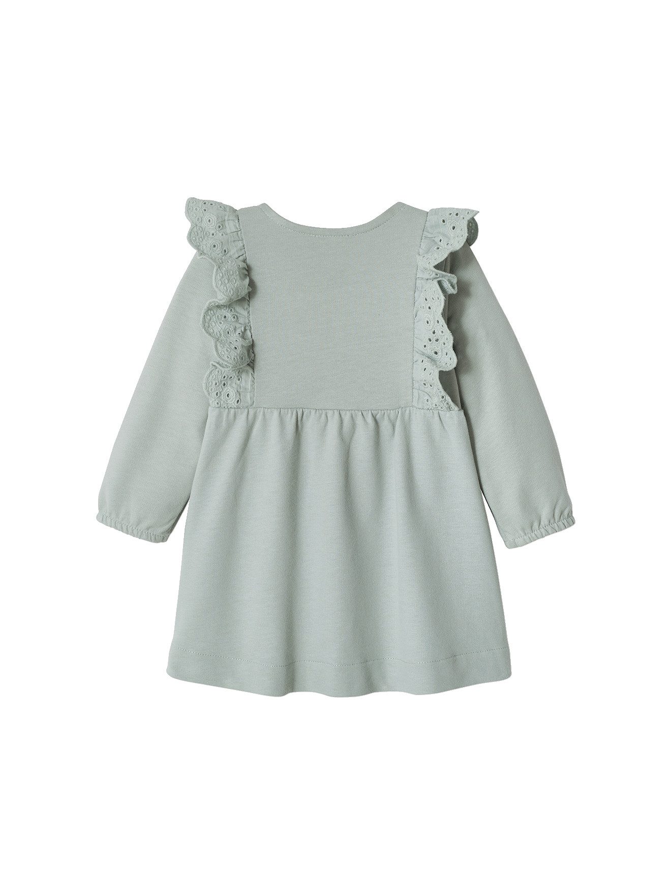 vertbaudet Minikleid Mädchen Baby Kleid Volants mit Lochstickerei