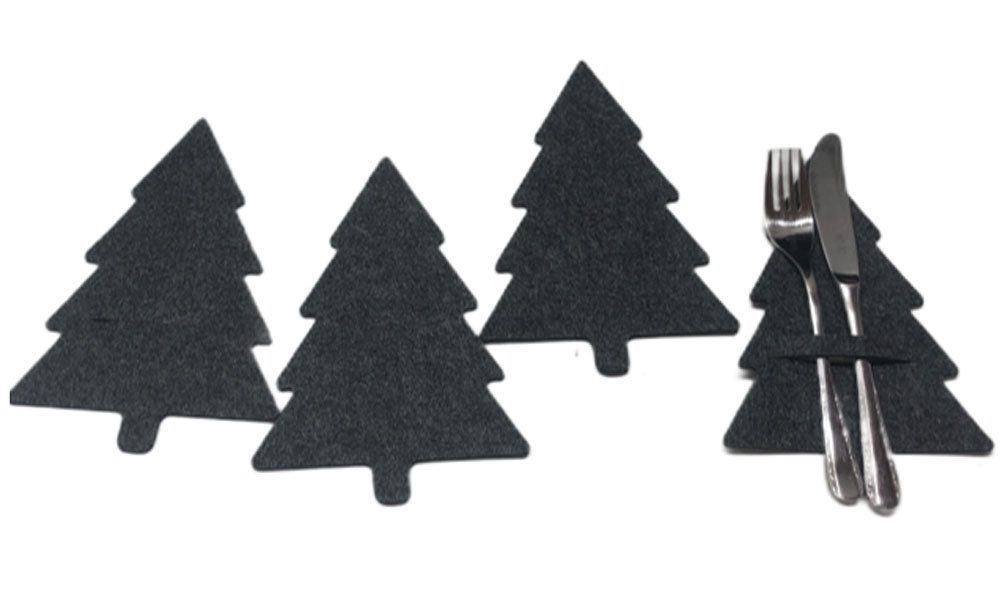 GILDE Besteckhalter Gilde Weihnachtliche Bestecktaschen dunkelgrau Tannenba günstig online kaufen