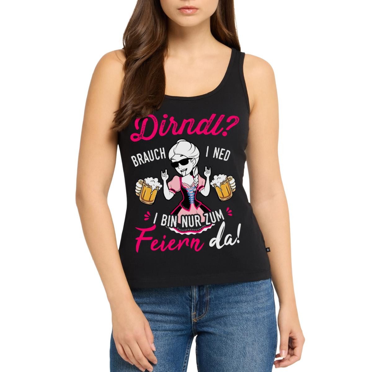 T-Shirt Dirndl Brauch I Ned I Bin Nur Zum Feiern Da Frauen Premium Tank Top