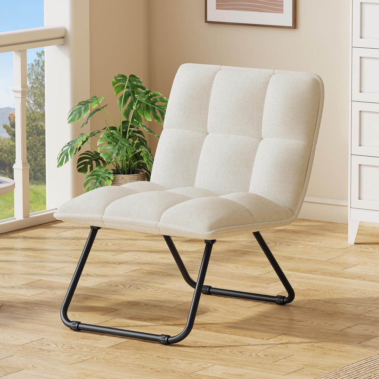 LuxusKollektion Ohrensessel Klappstuhl Ohrensessel beige (1-St)
