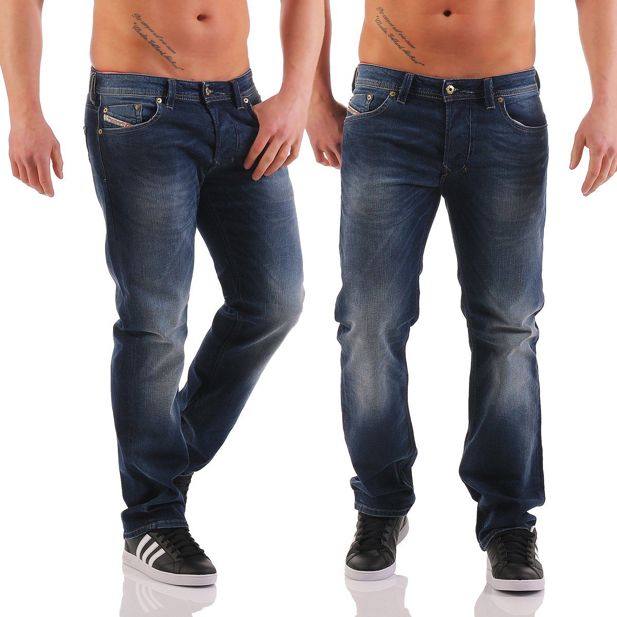 Diesel Gerade Jeans Diesel Herren Jeans Larkee Regular Straight Dezenter Used-Look 0853R