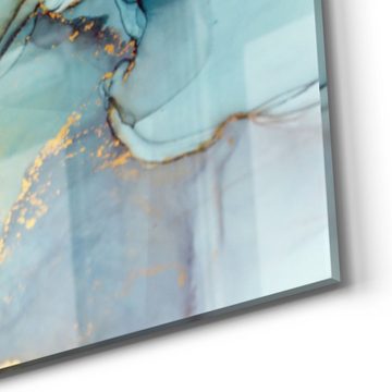 DEQORI Glasbild 'Zerlaufene Wasserfarbe', 'Zerlaufene Wasserfarbe', Glas Wandbild Bild schwebend modern