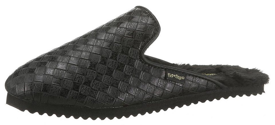 flip flop »slipper braided« pantoffel im schönen metallic-look