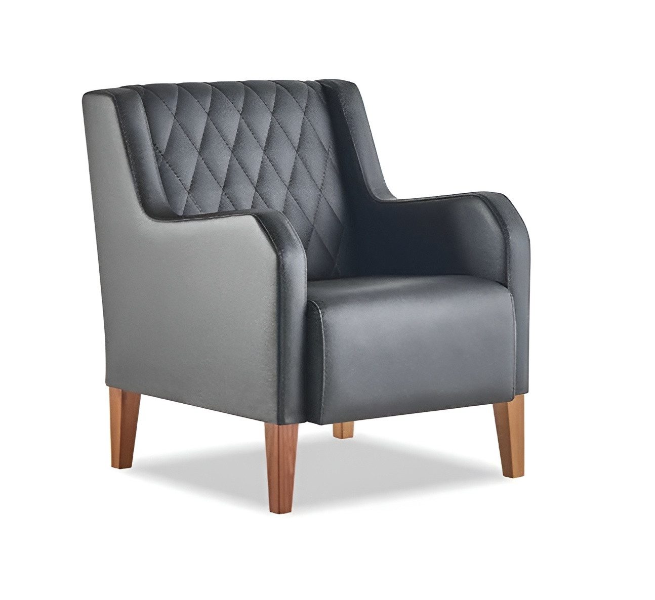 Xlmoebel Sessel Lehn Schwarz Leder Holz Modern 1-Sitzer Weiche Möbel (1-St., 1-Sitzer), Made in Europa