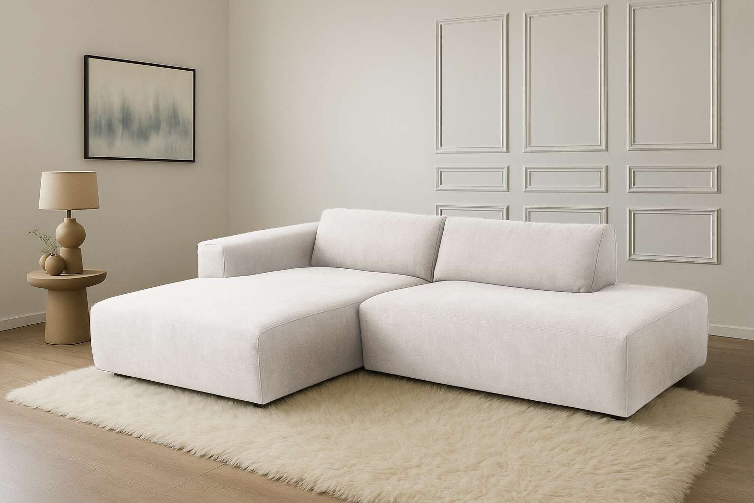 andas Ecksofa "Noord mit Kedernaht, Breite 227 cm, L-Form", Cord, Struktur, günstig online kaufen