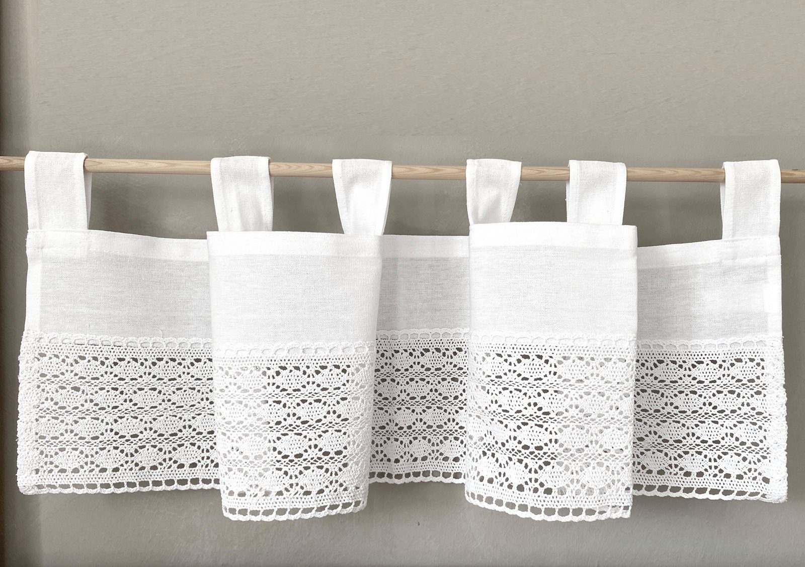 heimtexland Scheibengardine Deko Set Häkelspitze Gardine Kissen Tischdecke günstig online kaufen