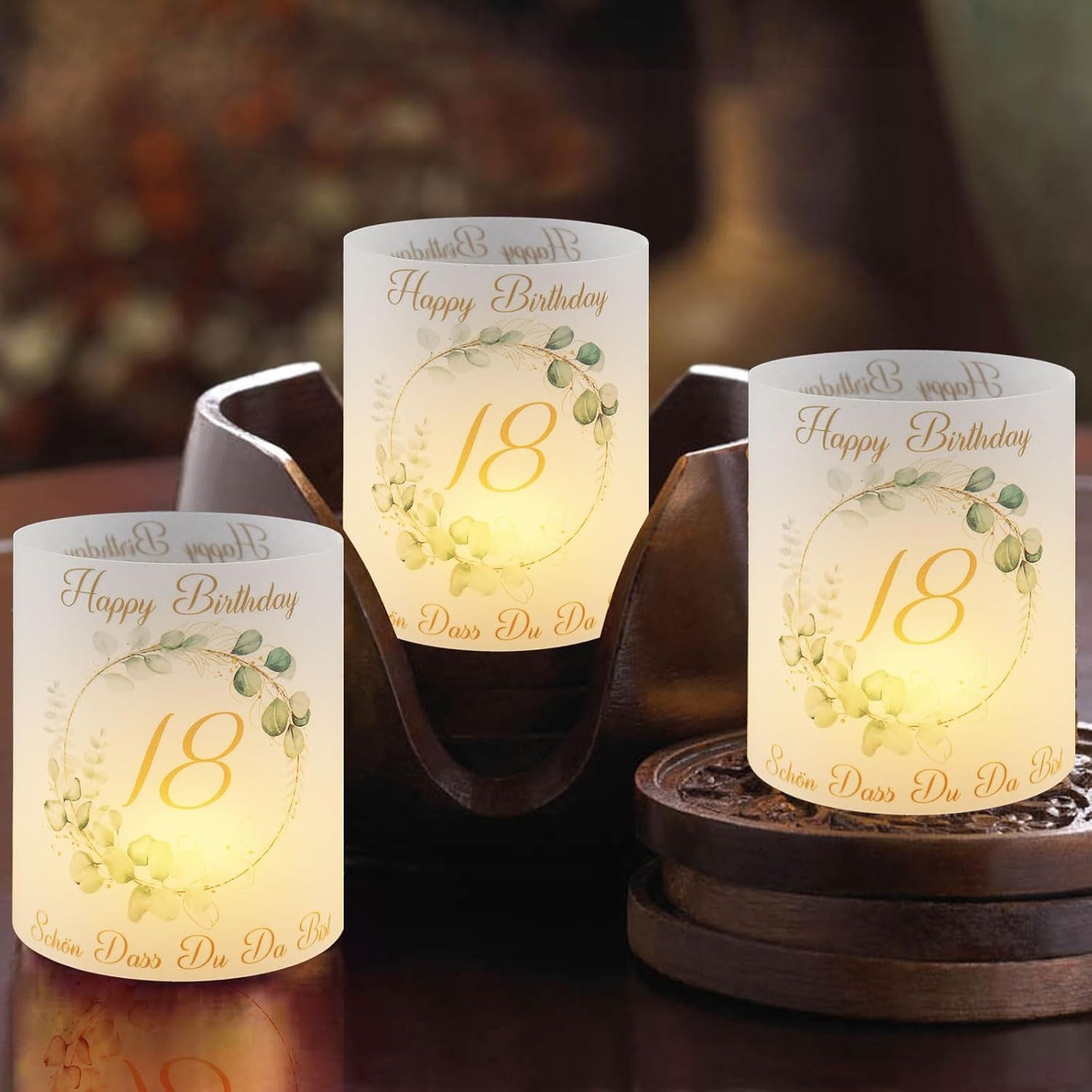 aitsite Windlicht 12er Set 18 Geburtstag Windlicht Tischdeko Papierlaternen (Dekorationsset Papier Windlichter für Geburtstag und Events, 12 Stück Papier Windli – Bild 5 von 5