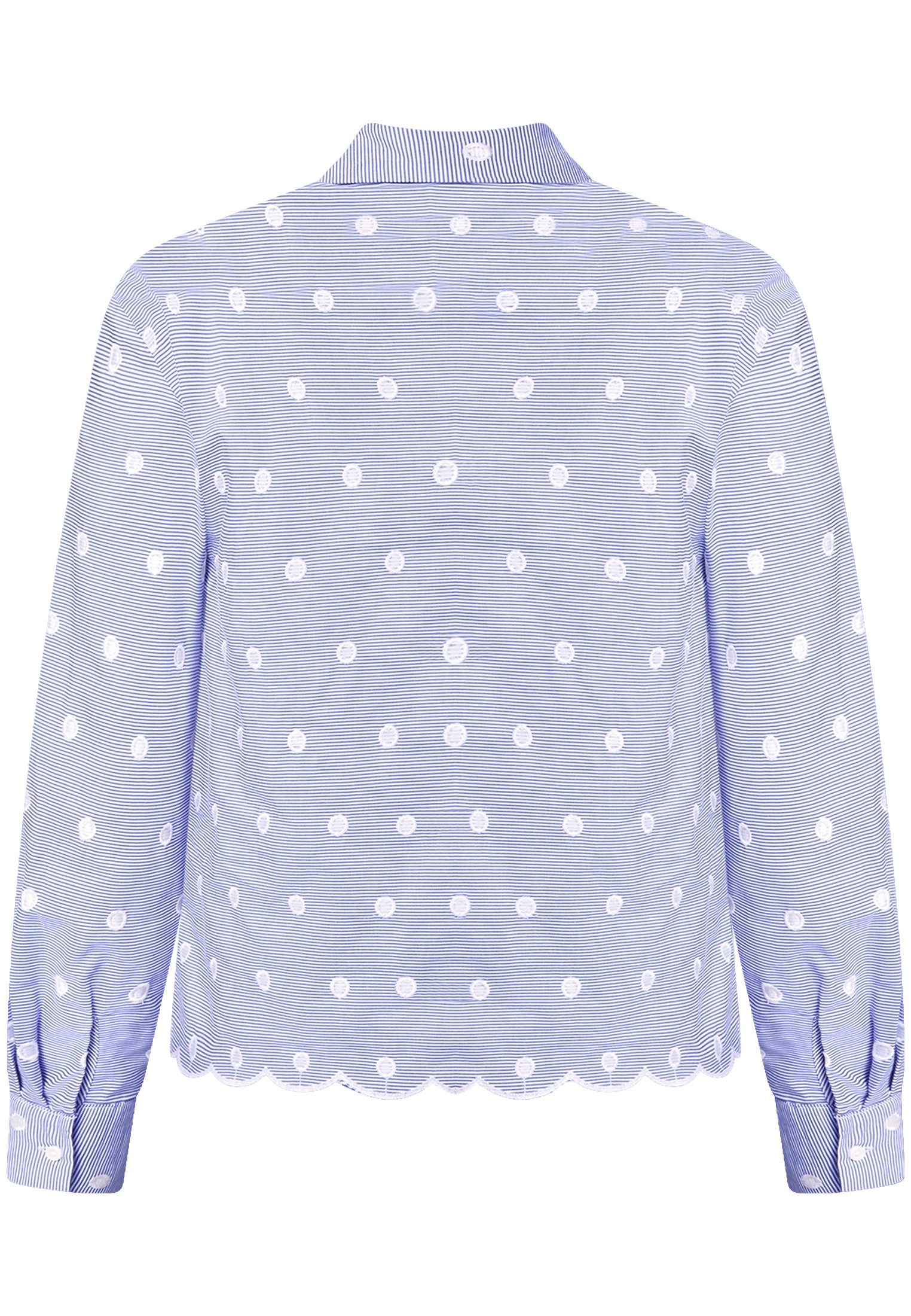 Zero Klassische Bluse Damen mit Streifen und Stickerei