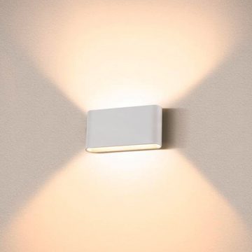SLV LED Außen-Wandleuchte LED Wandleuchte Oval 18 in Weiß 2x 4,65W 860lm IP65, keine Angabe, Leuchtmittel enthalten: Ja, fest verbaut, LED, warmweiss, Aussenlampe, Aussenwandleuchte, Outdoor-Leuchte