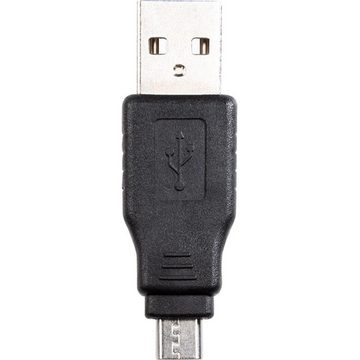 Schwaiger USB 2.0 Anschlussset (7-teilig) USB-Adapter, USB Verlängerungskabel, 1,5m, Adapter, USB 2.0 Buchse Stecker, schwarz