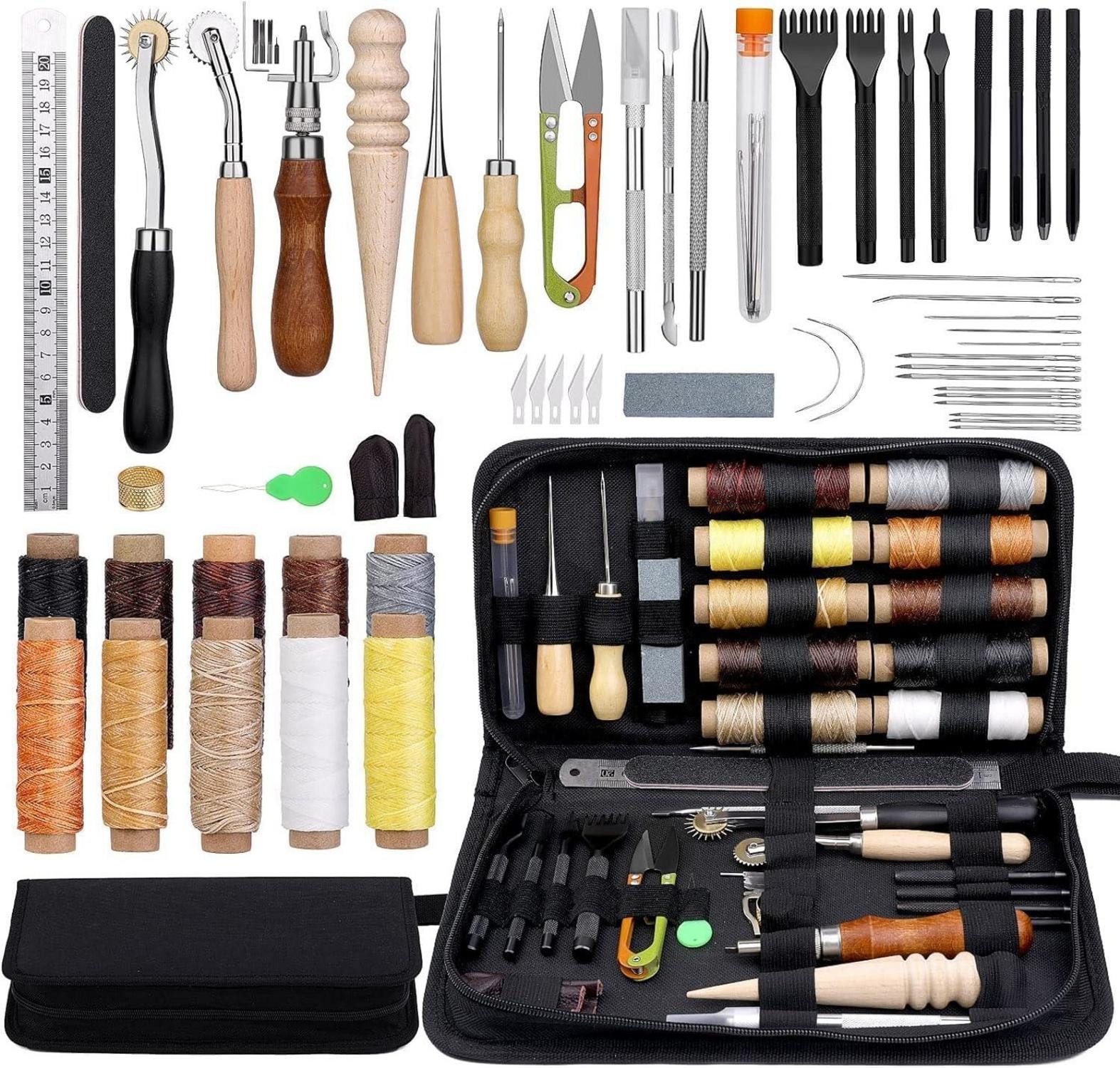 LuxusKollektion Швейные иглы Professionelles Leder-Werkzeug-Set mit Fadennahtrille, für