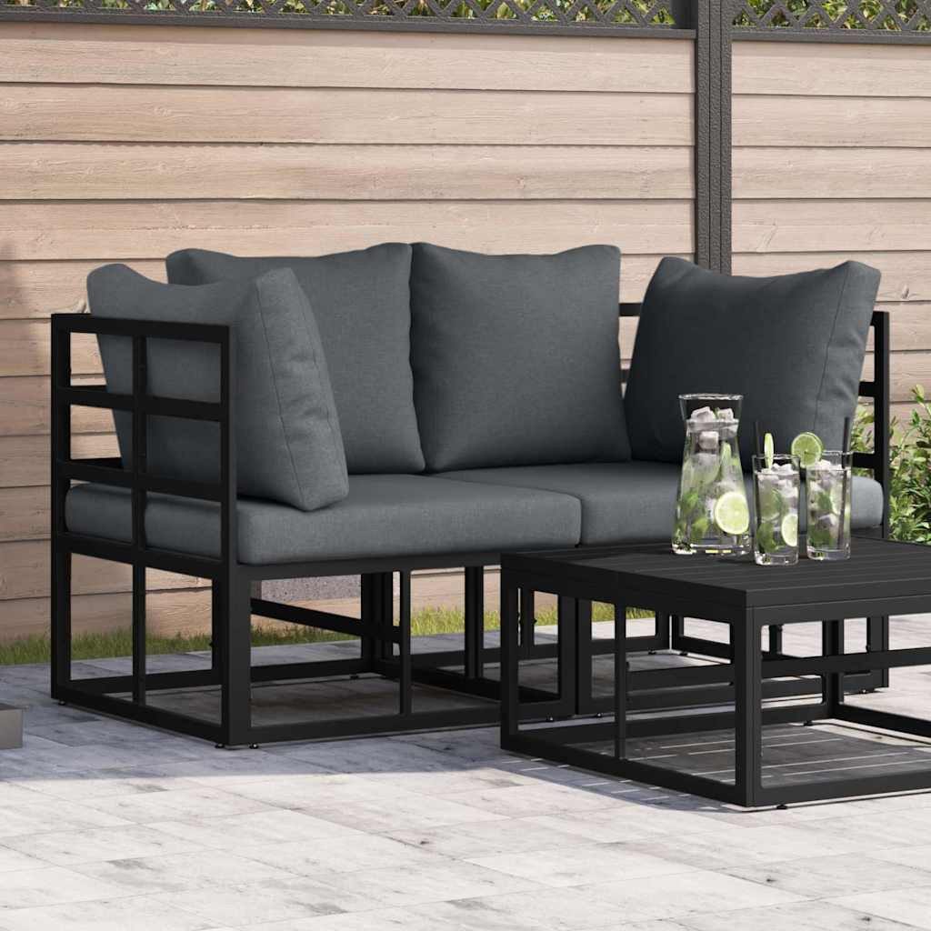vidaXL Sofaelement Gartenmöbel 2 Stück Schwarz und Anthrazit 71,5 x 71,5 x 71 cm (2 St)