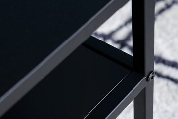 LebensWohnArt Couchtisch Eleganter Couchtisch mit Ablage ACERO 100cm schwarz Metall