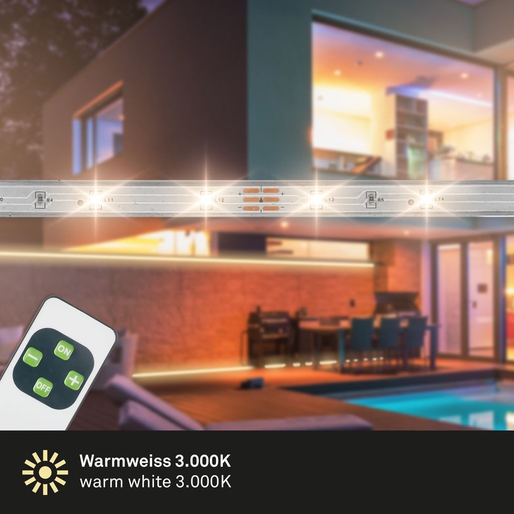 Briloner Leuchten LED-Streifen 2317150, 1-flammig, 4m, RGB, USB, mit Fernbedienung, dimmbar, selbstklebend, kürzbar, IP20