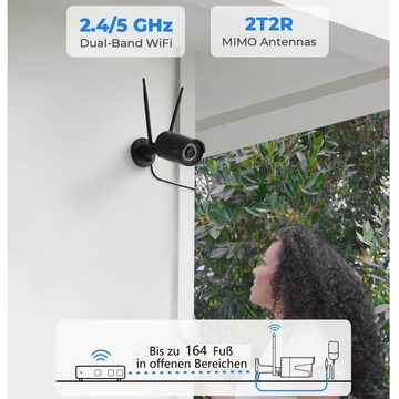 Reolink RLC-410W 4MP Dualband WLAN Überwachungskamera (Außenbereich, Innenbereich, Audioaufzeichnung, 100ft Nachtsicht, Bewegungserkennung mit Alarm, IP66 Wetterfest)