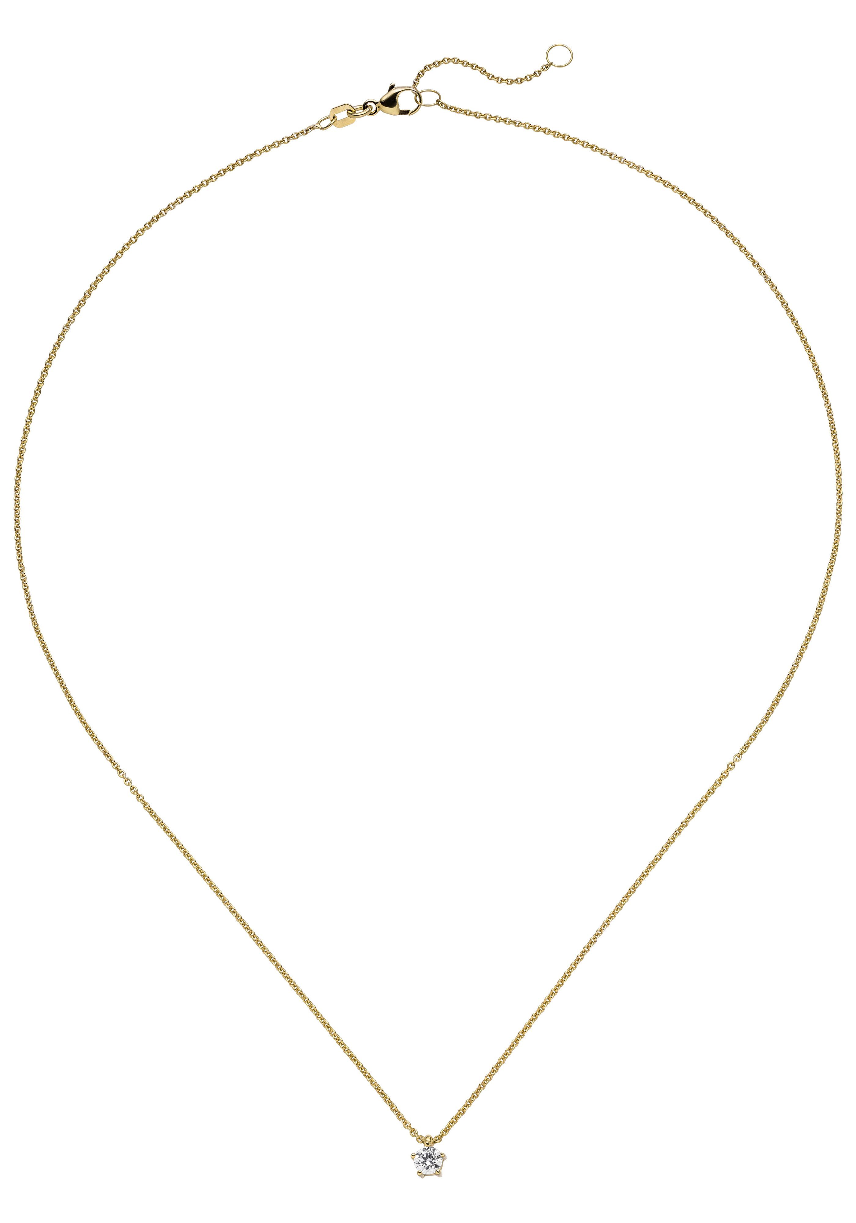 JOBO Kette mit Anhänger »Solitär«, 585 Gold mit 1 Diamant Brillant 0,25 ct.  45 cm online kaufen | OTTO