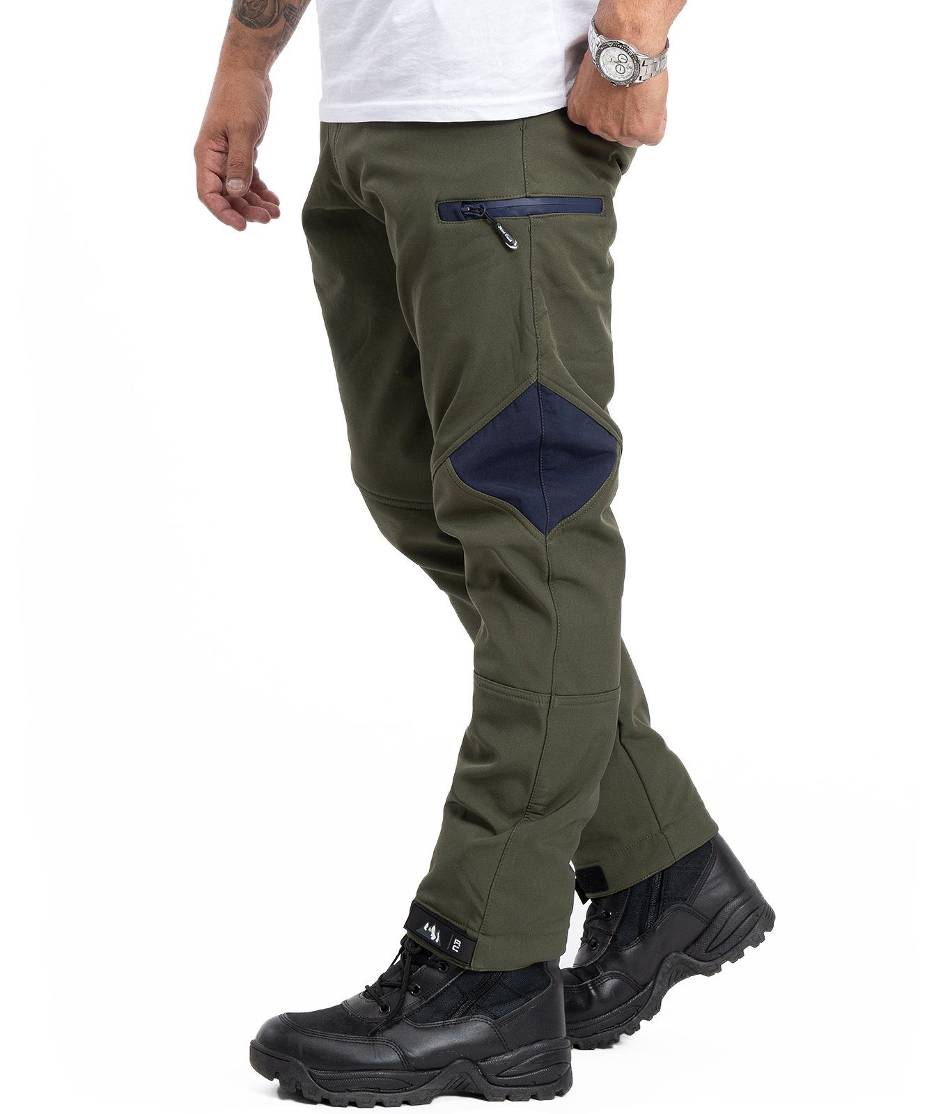 Rock Softshellhose H-308 Creek Dunkelgrün Wanderhose Herren Softshellhose