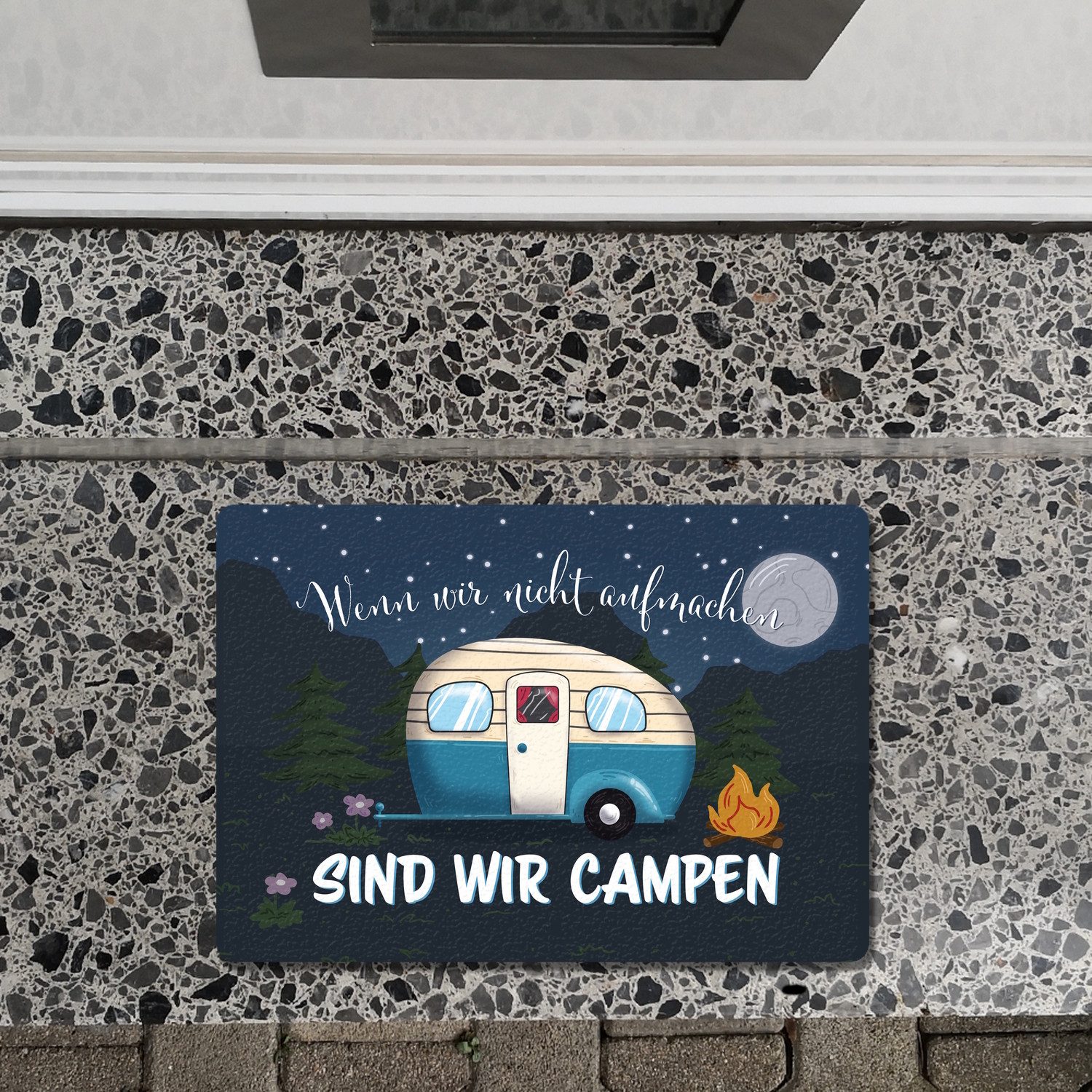 speecheese Fußmatte Wenn wir nicht aufmachen sind campen Nachthimmel Fußmat günstig online kaufen