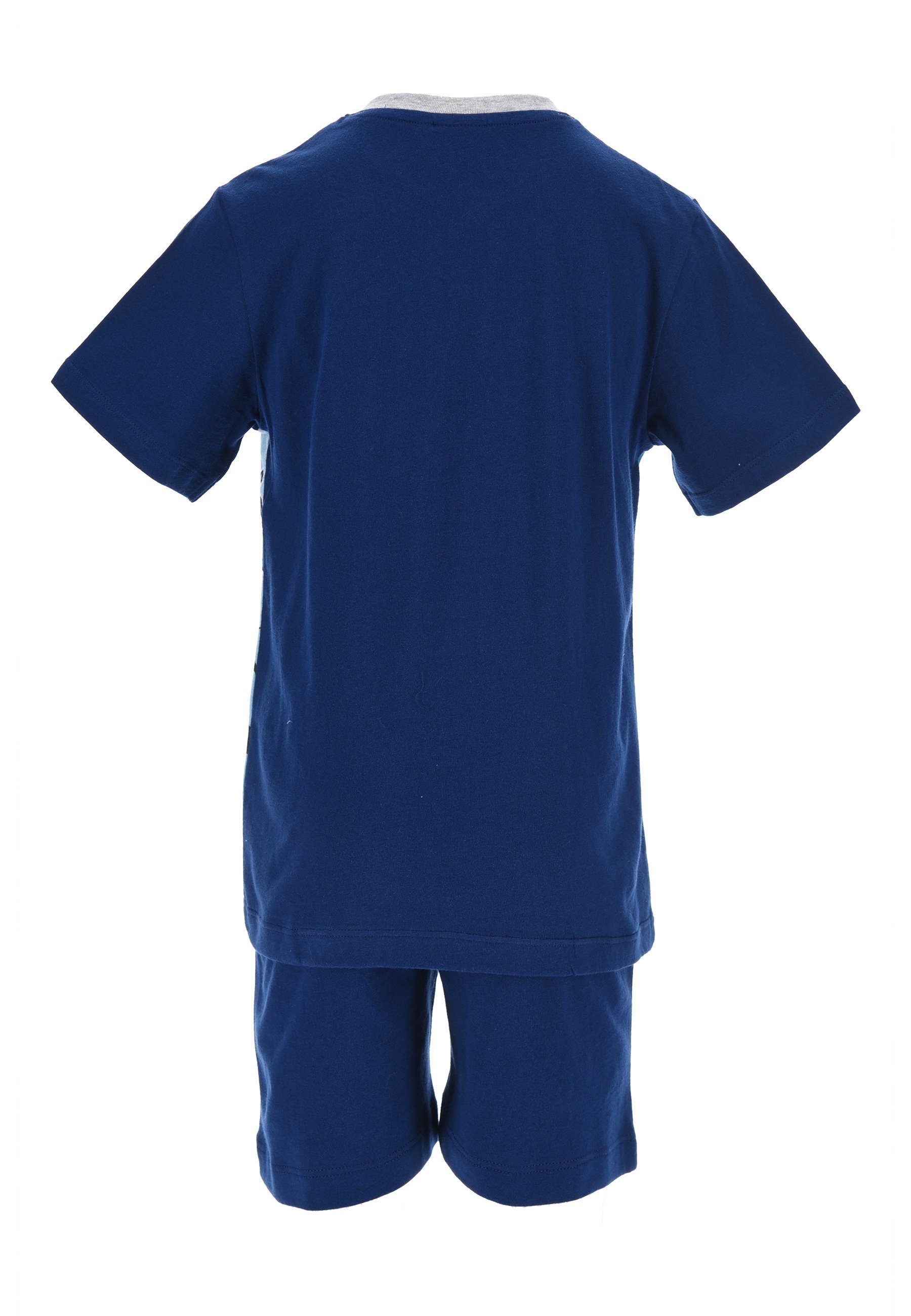 (2 Shorty Schlaf-Set Kinder Jungen tlg) Pyjama Batman Blau Dark Knight