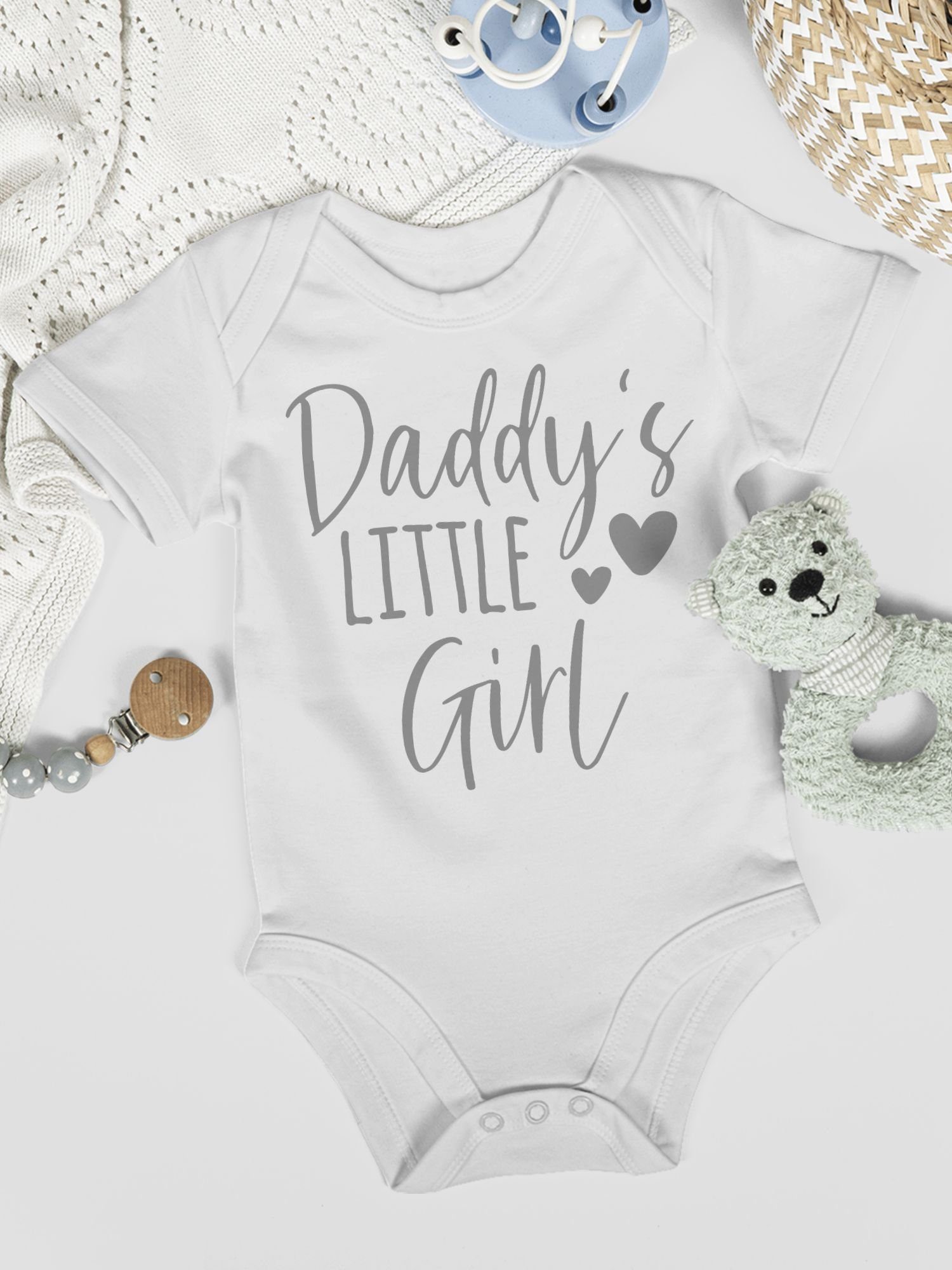 Mädchen Geschenk kleines Papas Baby Daddy's Girl little Shirtracer 1 Shirtbody Weiß I Vatertag