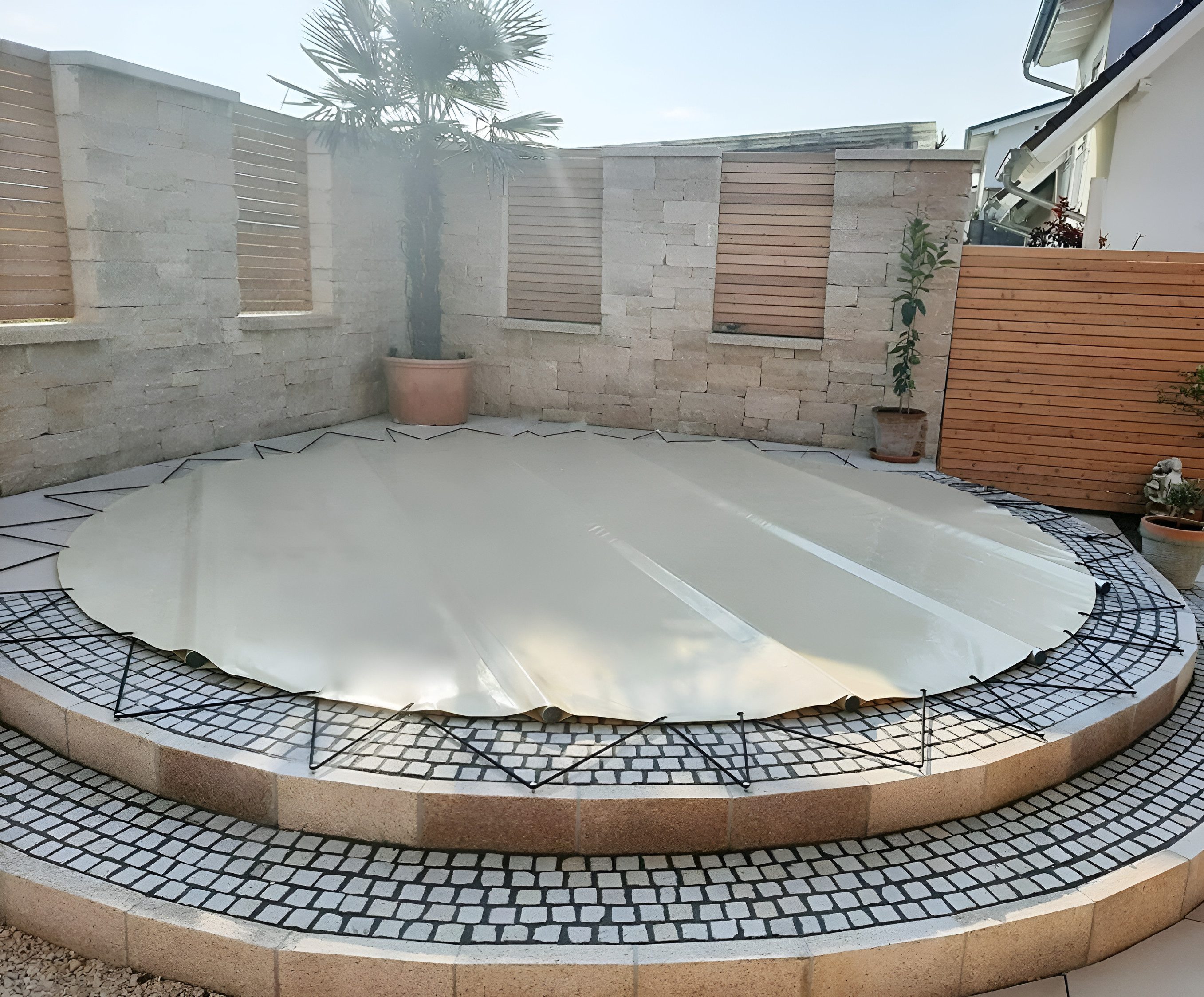 SafeDeluxe Pool-Abdeckplane Runde Poolplane Poolabdeckung Stangenabdeckung ohne Stangen, aus LKW Plane