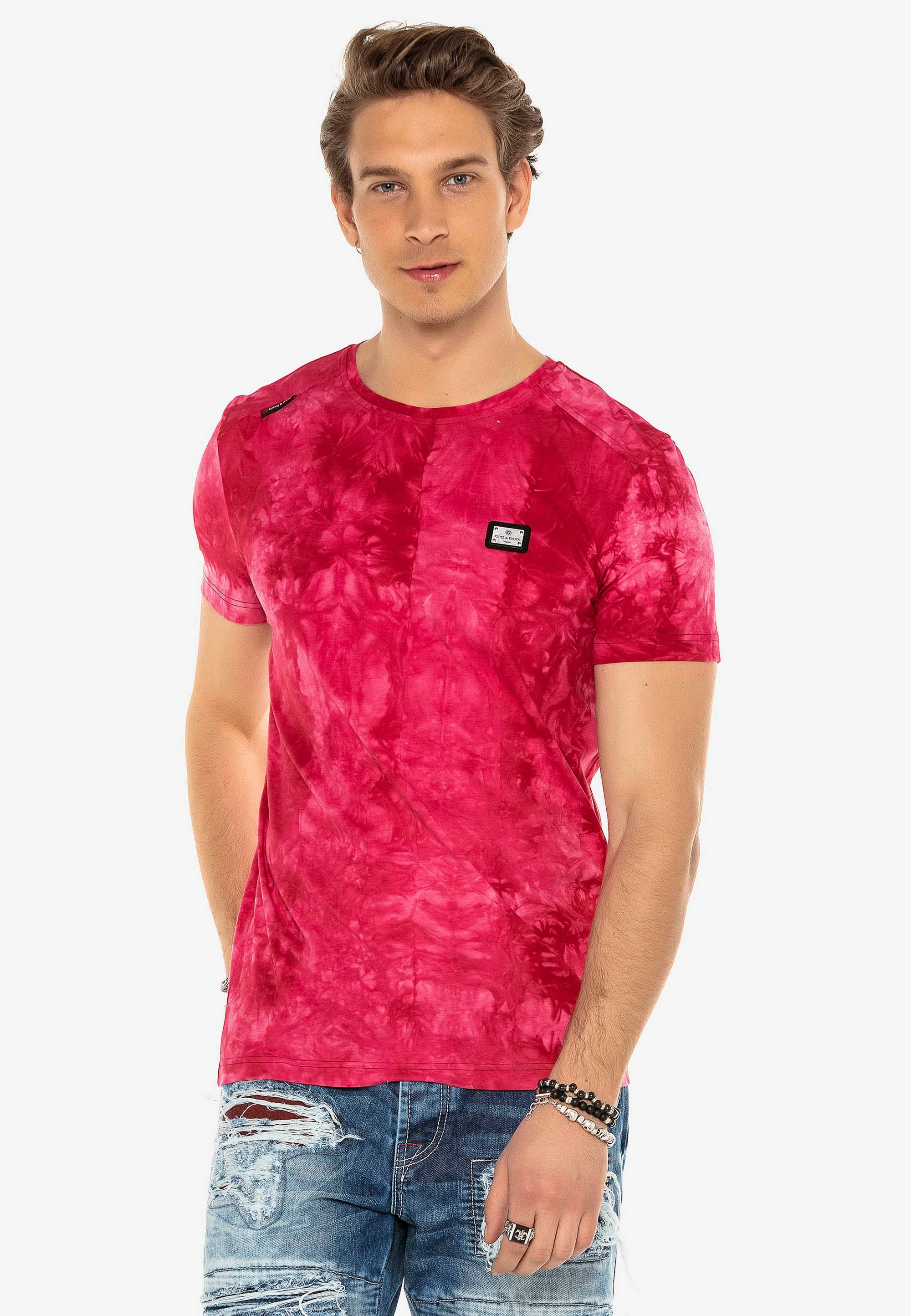Cipo & Baxx T-Shirt in tollem Batik-Look rot