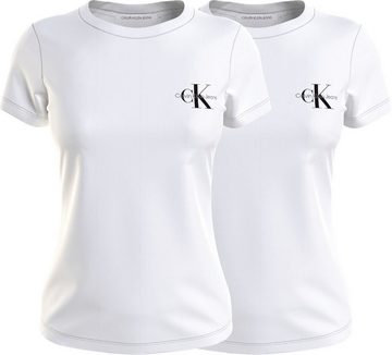 Calvin Klein Jeans Rundhalsshirt 2-PACK MONOLOGO SLIM TEE (Packung, 2-tlg., 2er-Pack) mit Calvin Klein Jeans Logoprint auf der Brust