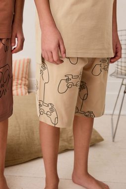 Next Pyjama Kurzer Schlafanzug aus Webmaterial, 3er Pack (6 tlg)