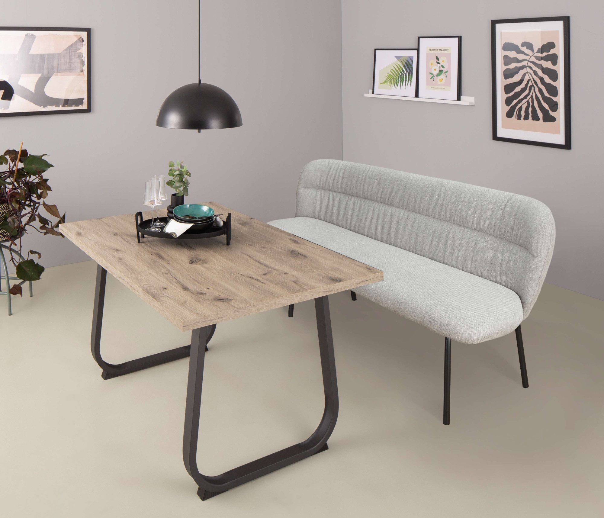 Home affaire Essbank Marsin, mit Sitz und Rückenpolster