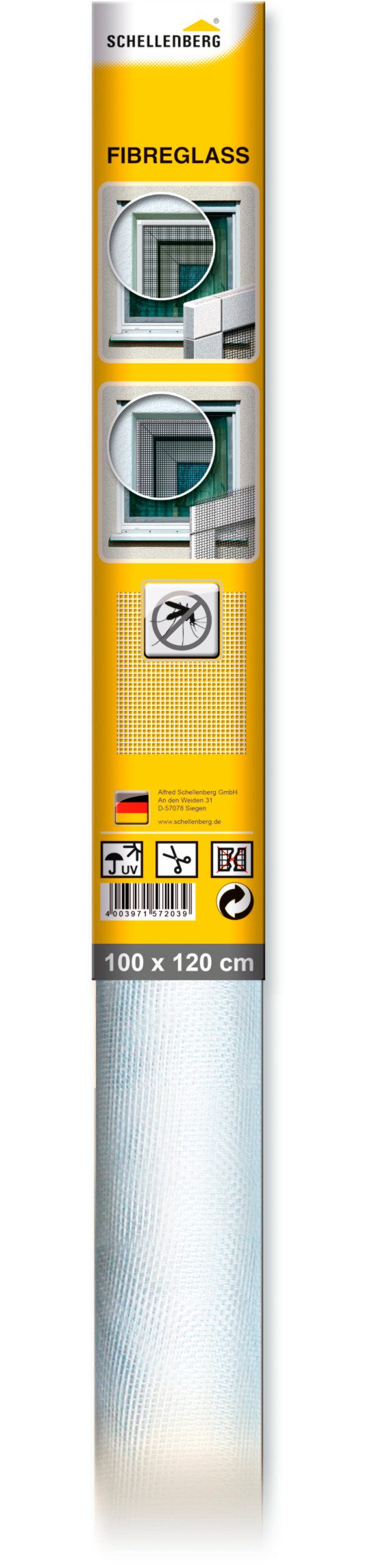 Fliegengitter-Gewebe aus Fiberglas in anthrazit und weiß