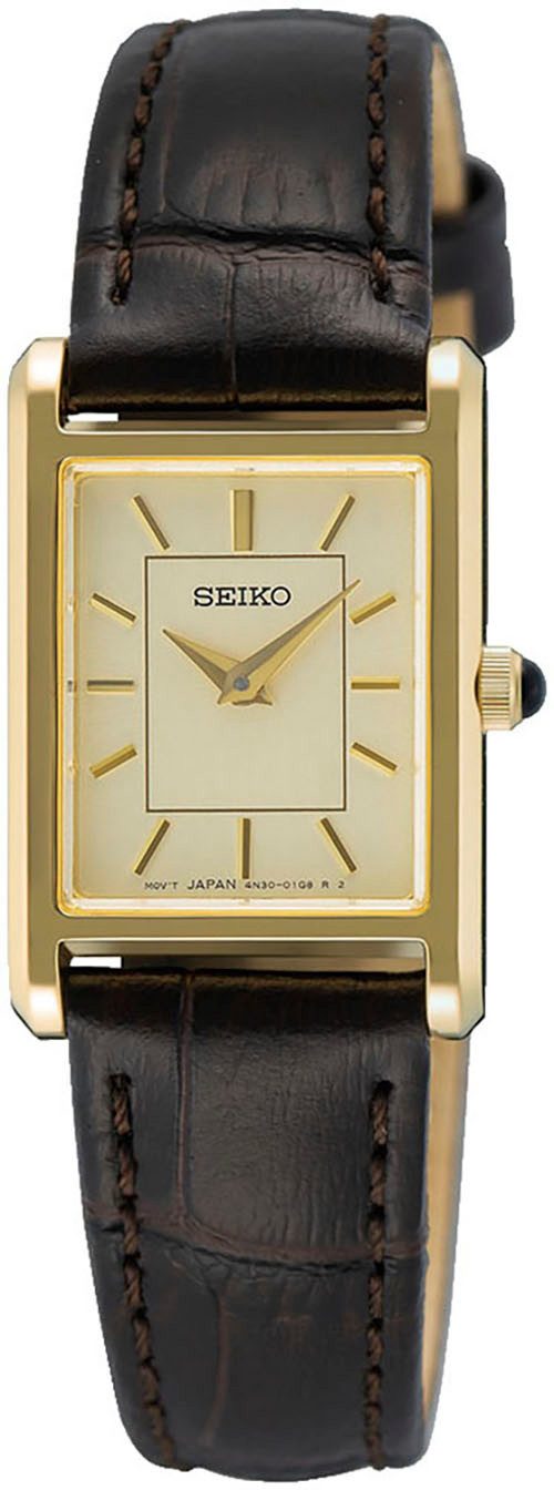 Seiko Quarzuhr SWR110P1, Armbanduhr, Damenuhr, Lederarmband, analog, Saphir günstig online kaufen