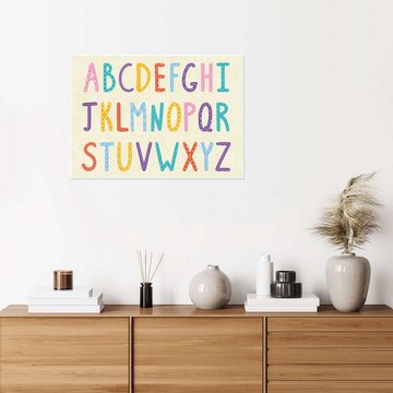 Posterlounge Poster Typobox, Bunte ABC Buchstaben, Klassenzimmer Illustration
