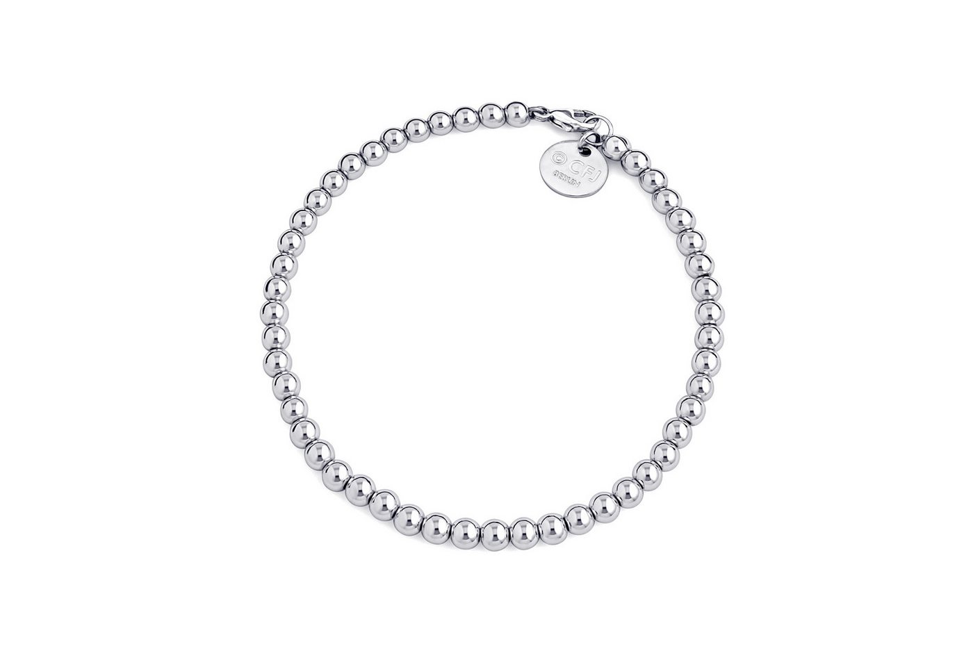 CLASSYANDFABULOUS Jewelry Perlenarmband Kugelarmband 4mm - 925 Sterling Silber / 925 Rhodium