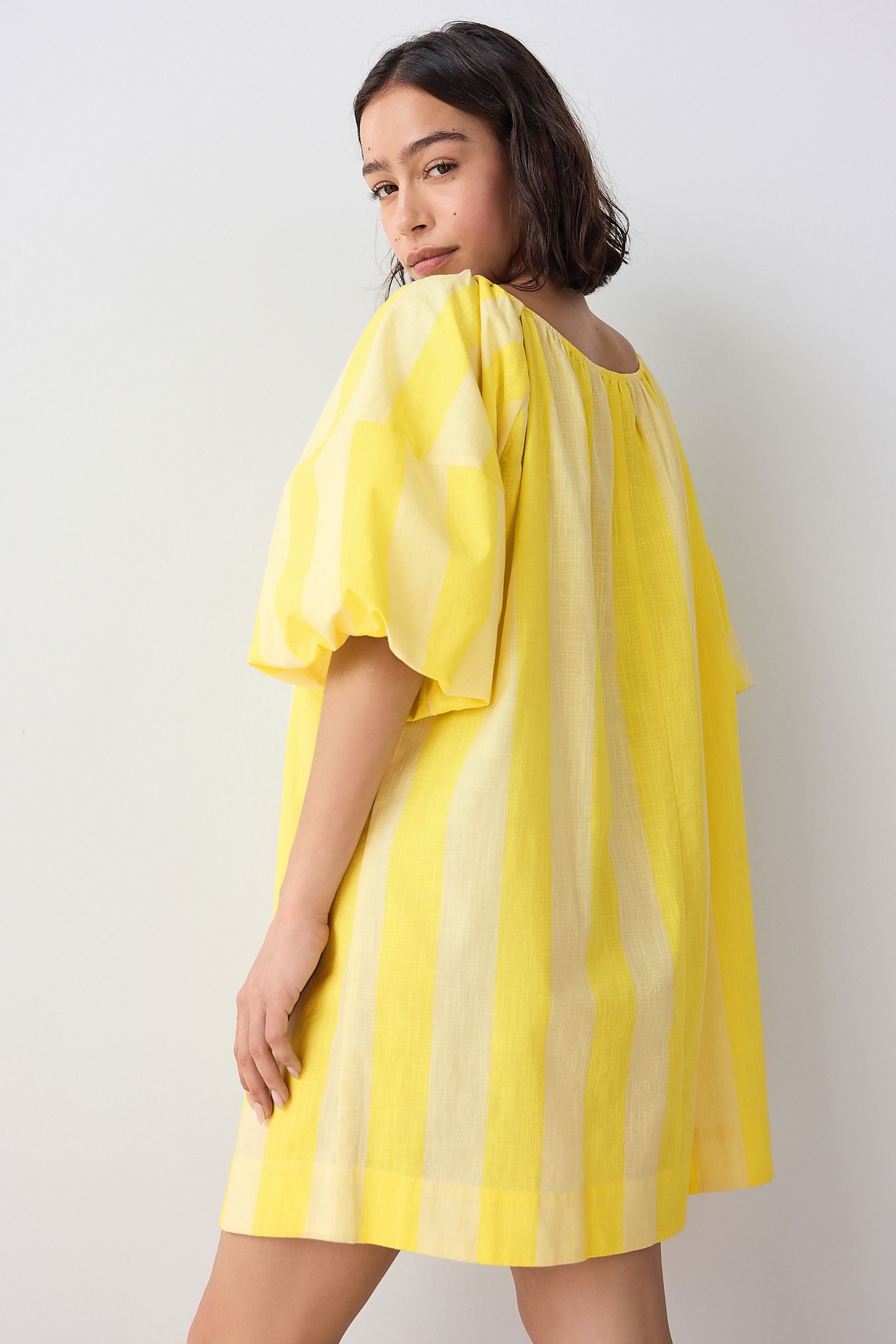 Next Minikleid Baumwoll-Minikleid mit Puffärmeln und günstig online kaufen
