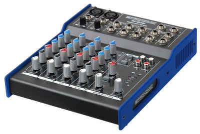 Pronomic Mischpult M-602 Live/Studio 6-Kanal DJ -Mixer, mit 2 Mono-Kanäle XLR/Klinke, 2-Stereo Kanäle, 3-Band-EQ