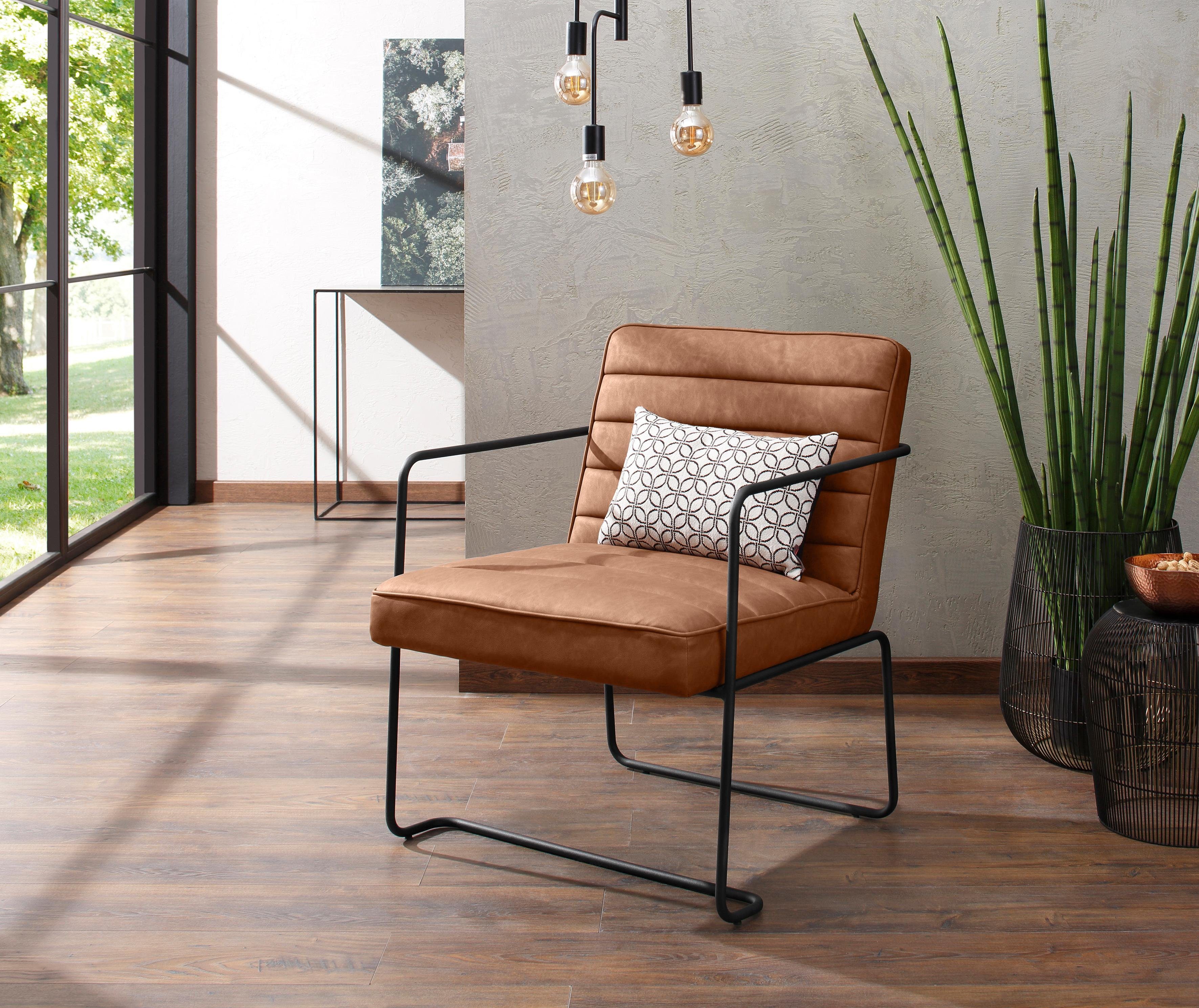 Home affaire Sessel »Panama« mit Metallgestell und Kunstleder in Vintageoptik - Home affaire