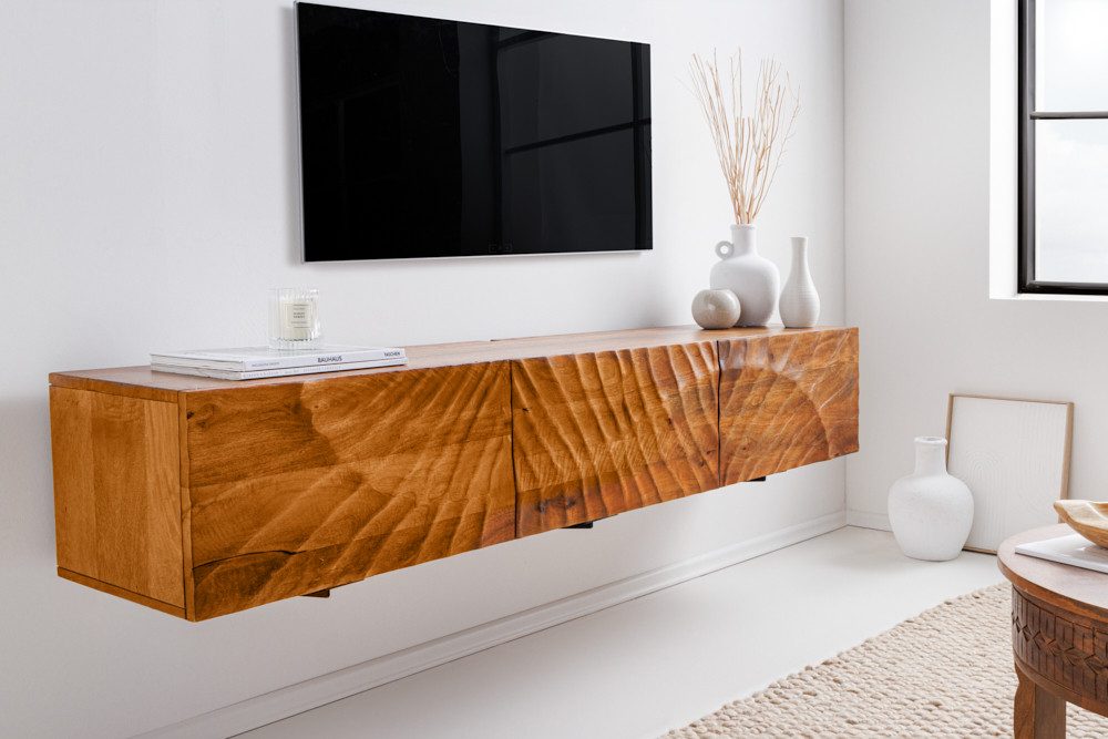riess-ambiente TV-Bank SCORPION 160cm braun (Einzelartikel, 1 St), Wohnzimmer · Massivholz · Mango · mit Stauraum · Modern Design