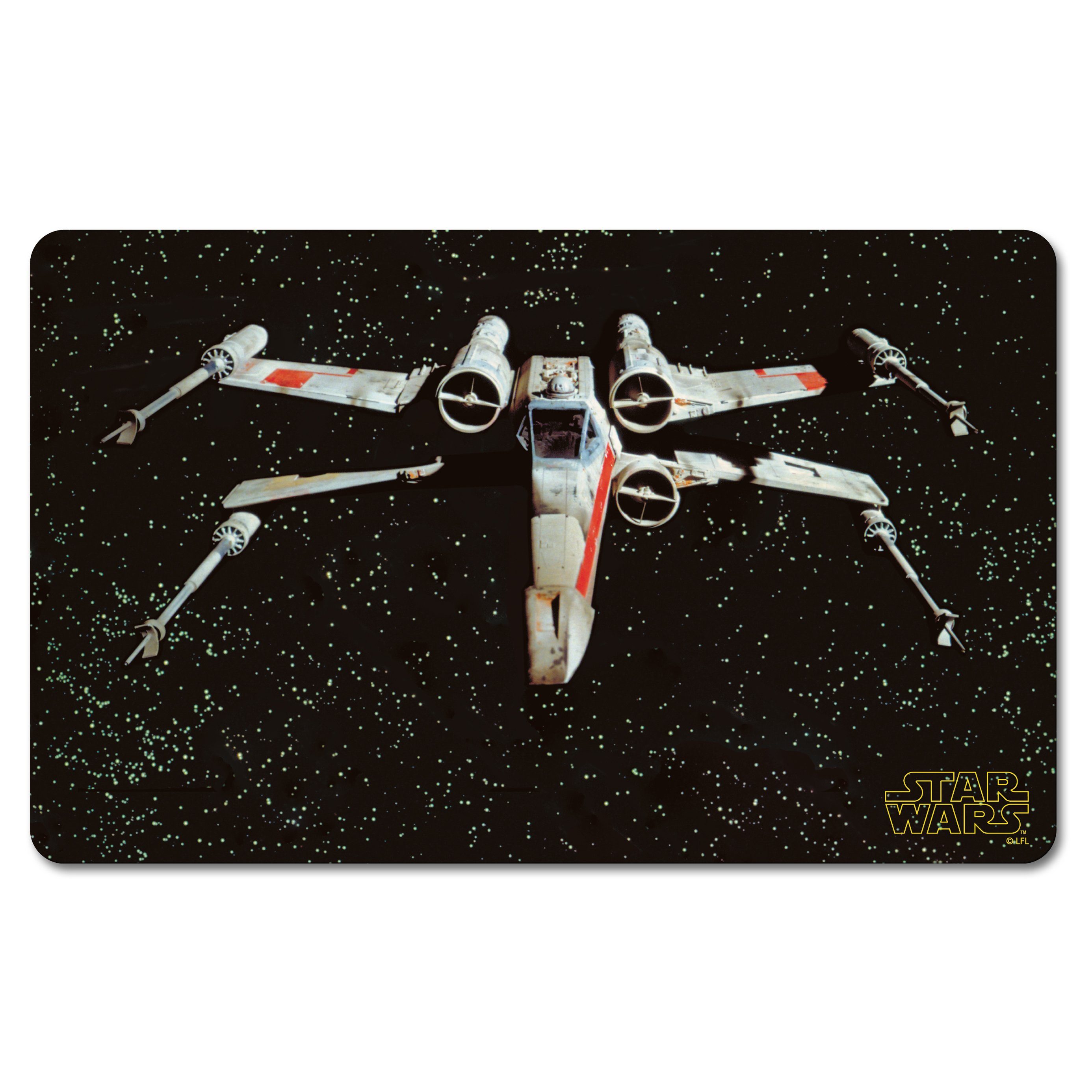 Image of LOGOSHIRT Frühstücksbrettchen mit coolem X-Wing Fighter-Motiv