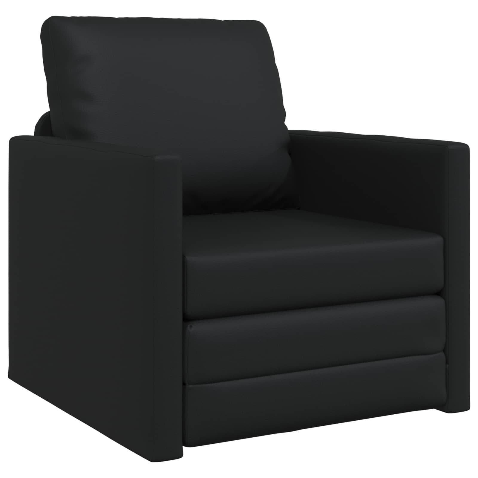 vidaXL Sofa Schlafsofa Schwarz 74 x 77 x 81 cm Kunstleder, 1 Teile